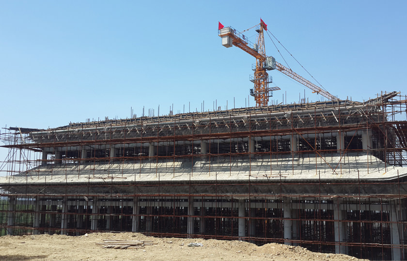 寺院建筑工程施工現場